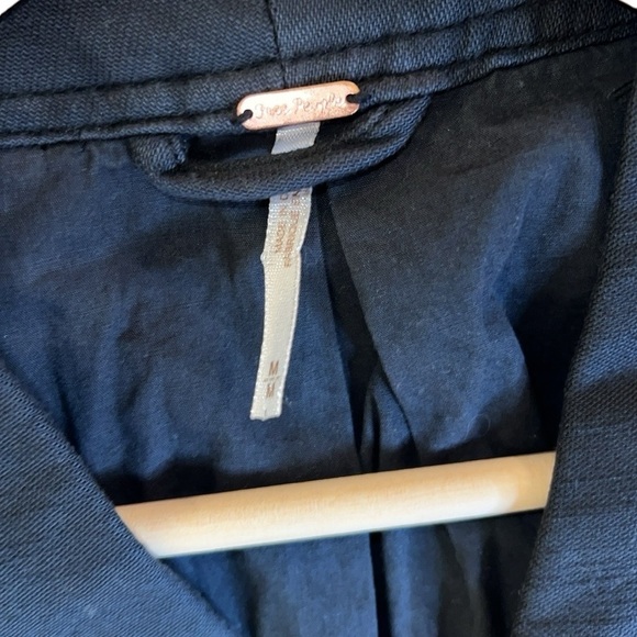 {EUC Free People In Our Nature Washed Black Tie Waist Cargo Jacket Medium} - Picture 10 of 13